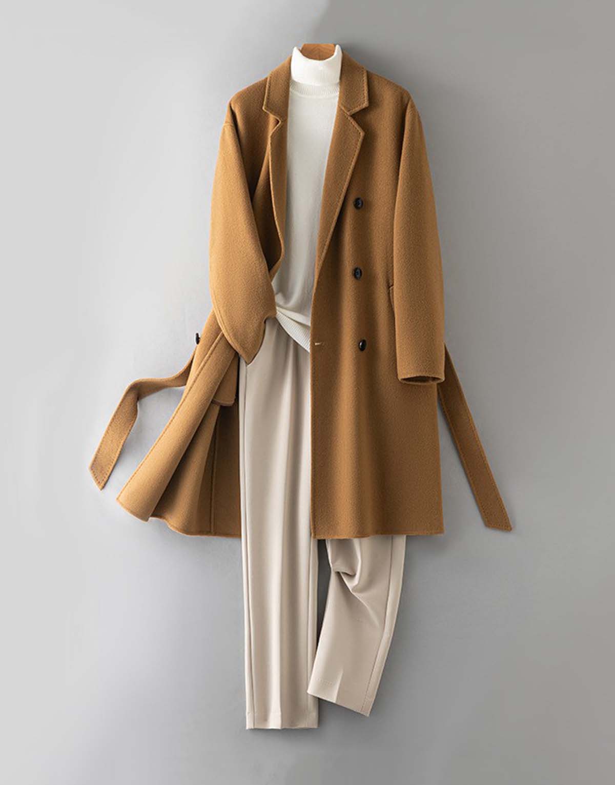 90PCT wool and 10PCT cashmere coat-w9013